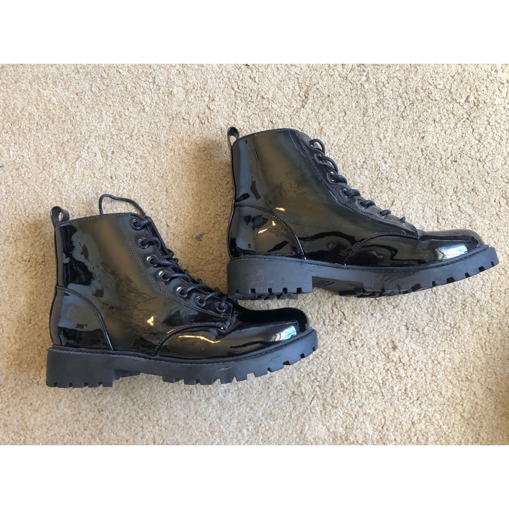 Black combat boots